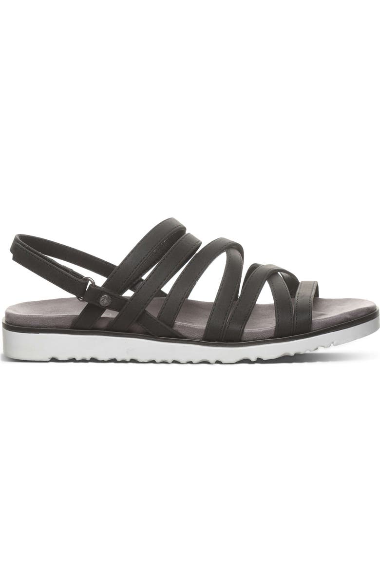BEARPAW <p>Crete Faux Leather Sandal (Women)</p>, Alternate, color, Black
