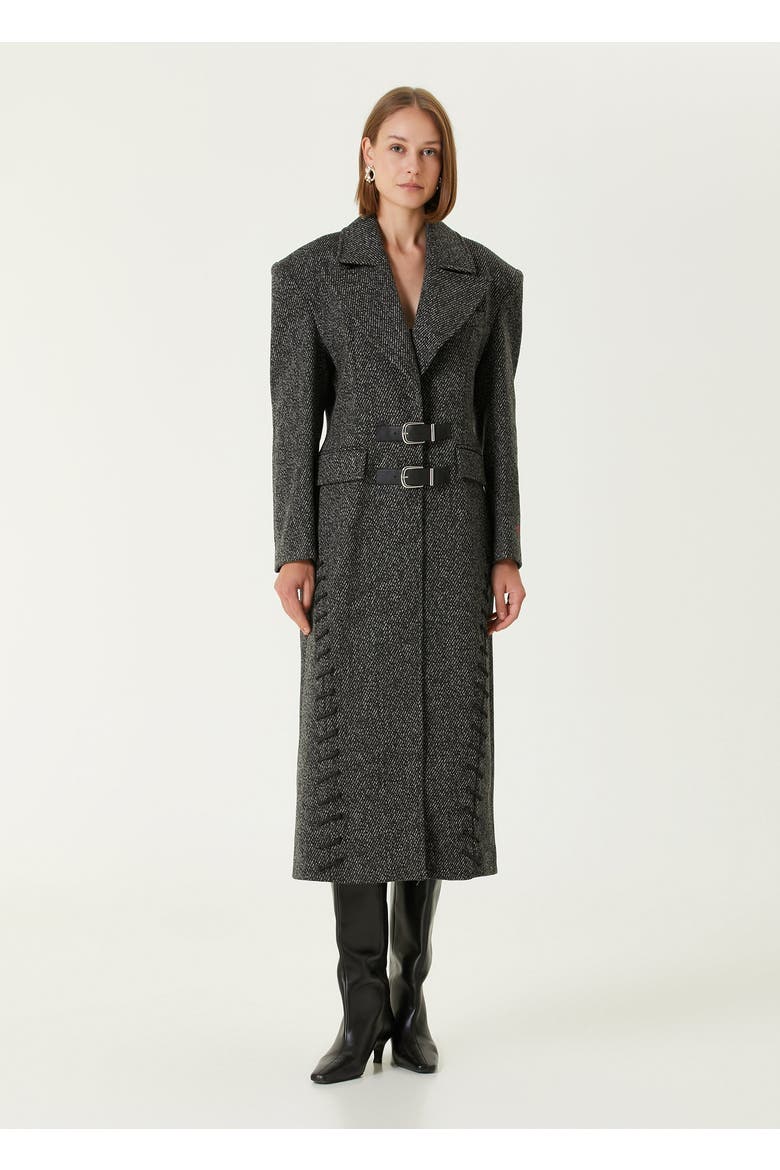 Wool & Cashmere Blend Your *Itch Cashmere Blend Long Overcoat, Alternate, color, BLACK & WHITE