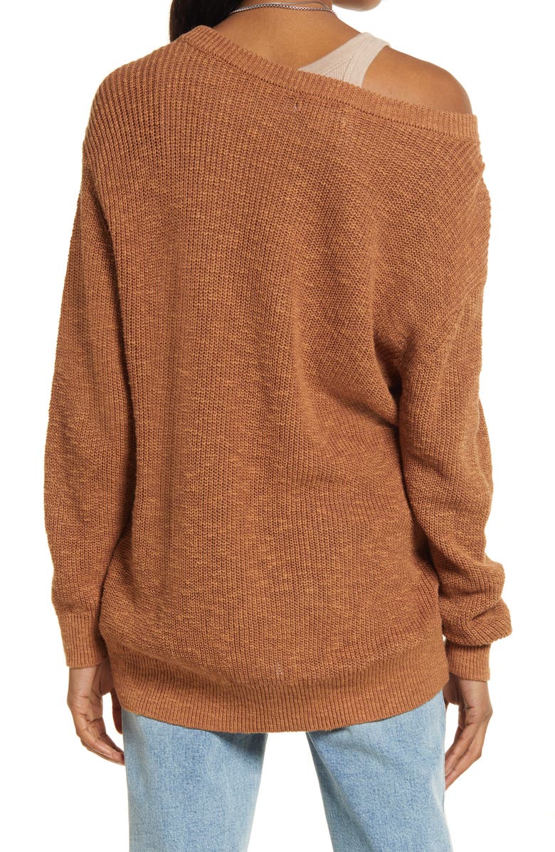 Treasure & Bond Women's Off the Shoulder Linen Blend Sweater, Alternate, color, 