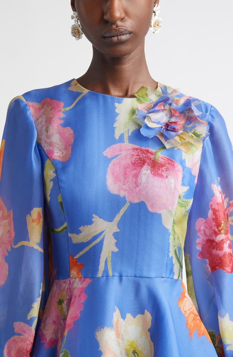 Carolina Herrera Floral Dangle Drop Earrings, Alternate, color, White