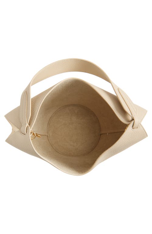 Khaite Womens Lotus Small Leather Tote Bag Dark Ivory