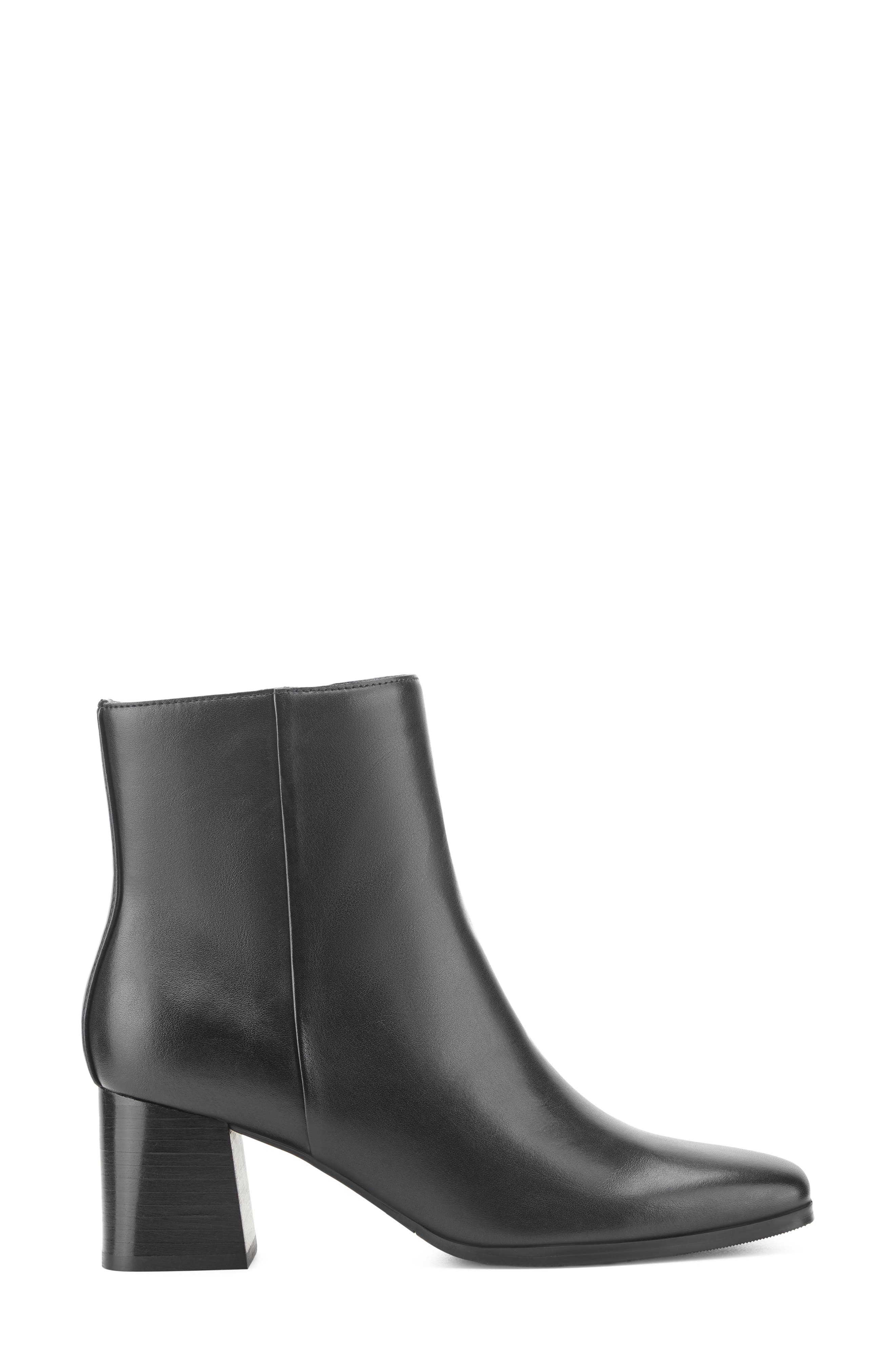 Aurore Leather Bootie, Alternate, color, BLACK