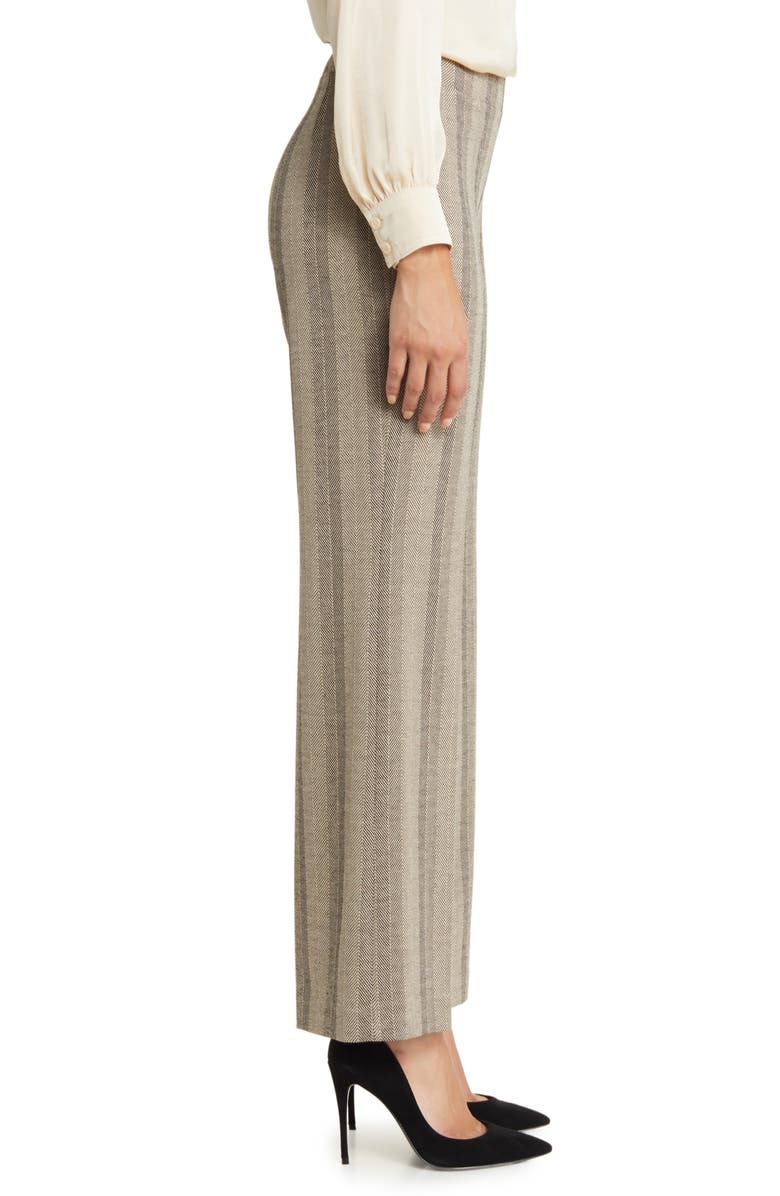 Anne Klein Herringbone Stripe Wide Leg Pants, Alternate, color, 
