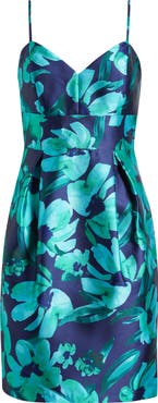 Eliza J Floral Jacquard Cocktail Sheath Dress