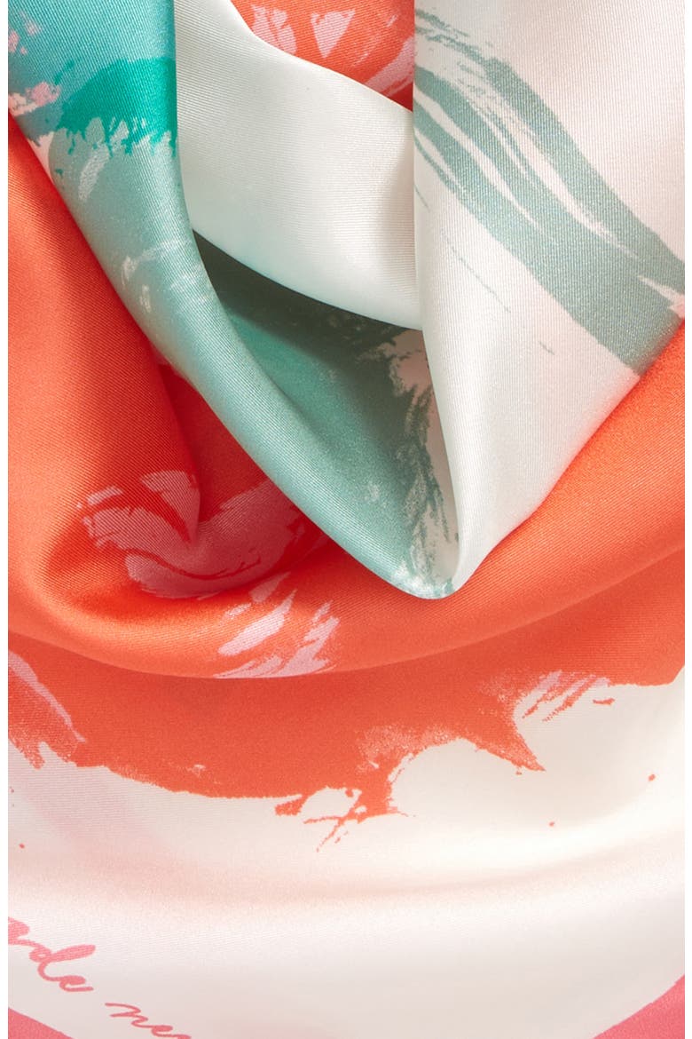 just rosy square silk scarf, Alternate, color, FRENCH CREAM