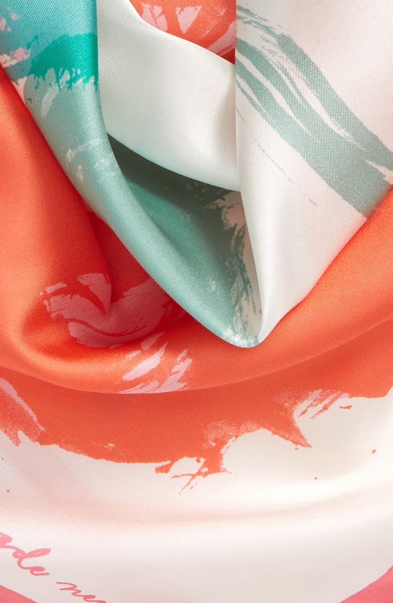 Kate Spade New York just rosy square silk scarf, Alternate, color,