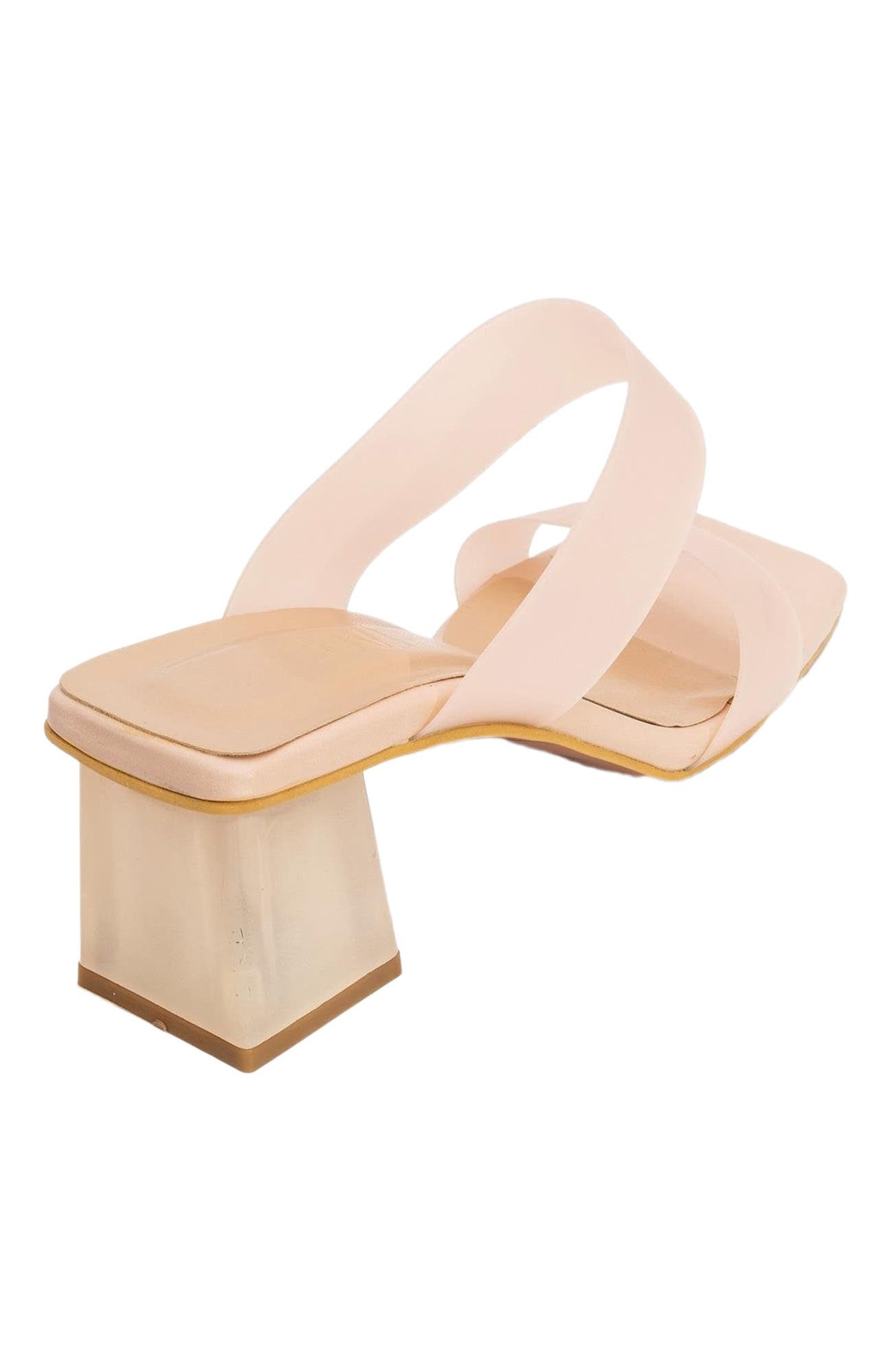 Elara Transparent Strap Sandal, Alternate, color, Beige Faux Leather