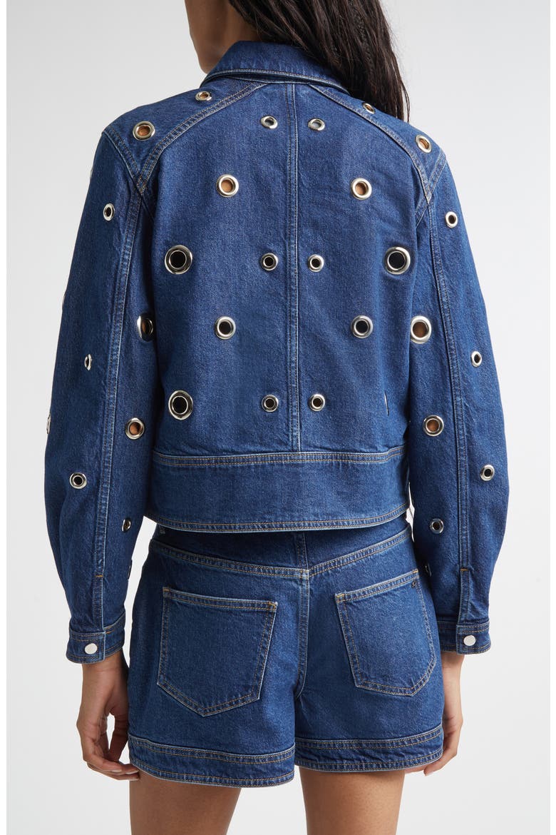 Harriet Denim Grommet Jacket, Alternate, color, TIDE