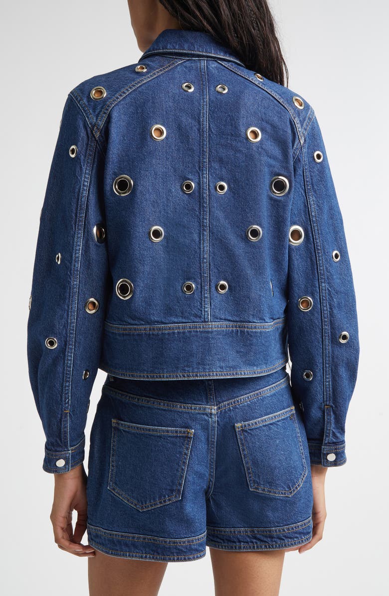 Cinq à Sept Harriet Denim Grommet Jacket, Alternate, color, Tide