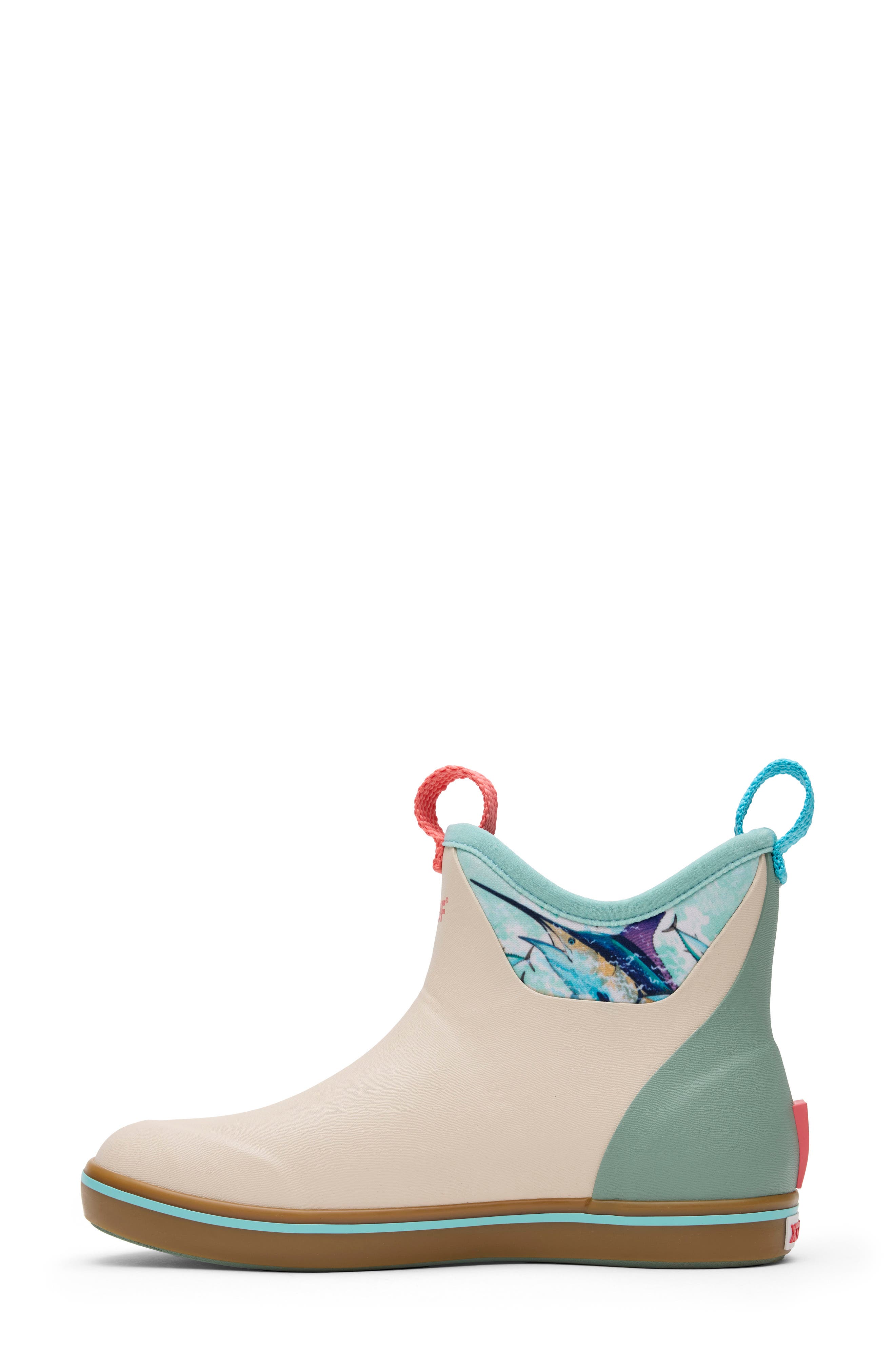 XTRATUF x Guy Harvey Waterproof Ankle Deck Boot, Alternate, color, Bone White/Iceberg/Marlin