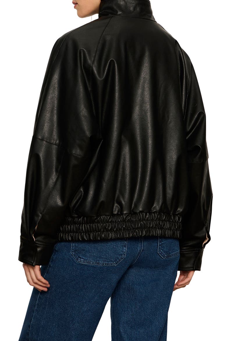 Alana Faux Leather Jacket, Alternate, color, BLACK