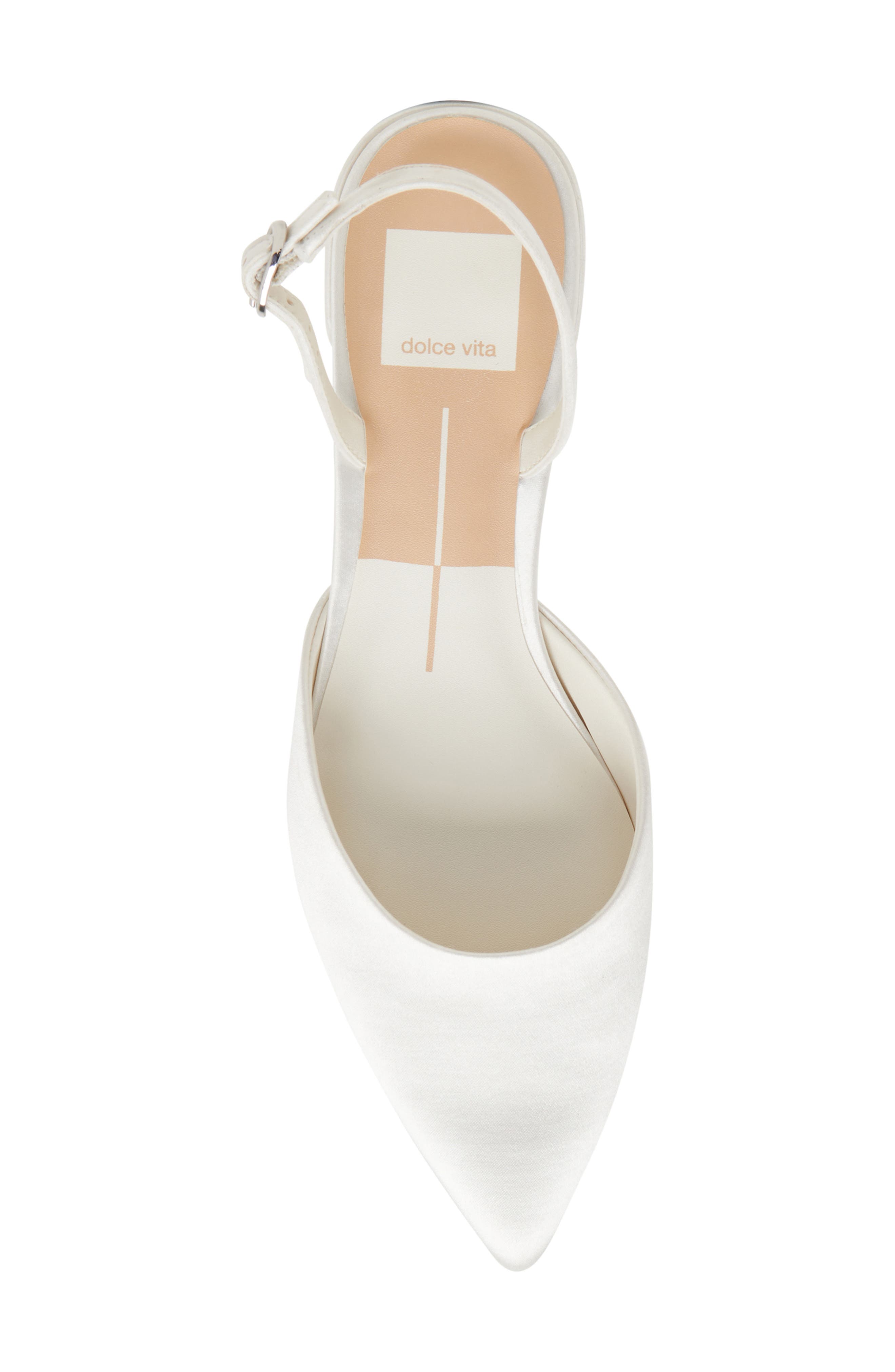 Dolce Vita Carel Pointed Toe Slingback Pump, Alternate, color, True White Satin