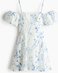 H&M Linen-blend Cold Shoulder Dress