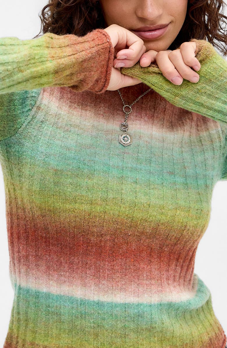 BDG Urban Outfitters Ombré Stripe Sweater, Alternate, color, Green/ Pink Multi