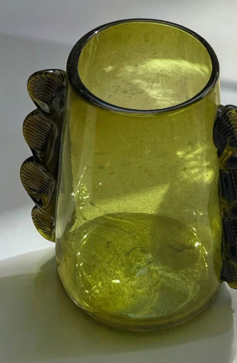 Meso Goods Betta Green Glass Vase, Alternate, color, Green