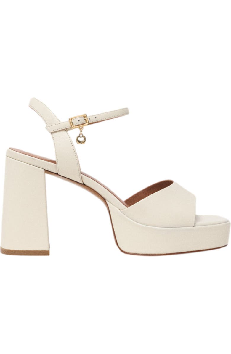 maje Leather platform sandals, Main, color, Ecru