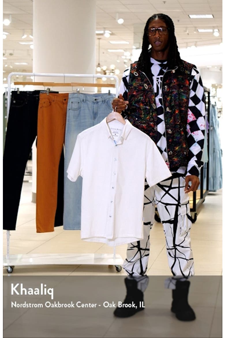 DRY TOUCH® Performance Geometric Print Short Sleeve Button-Up Shirt video