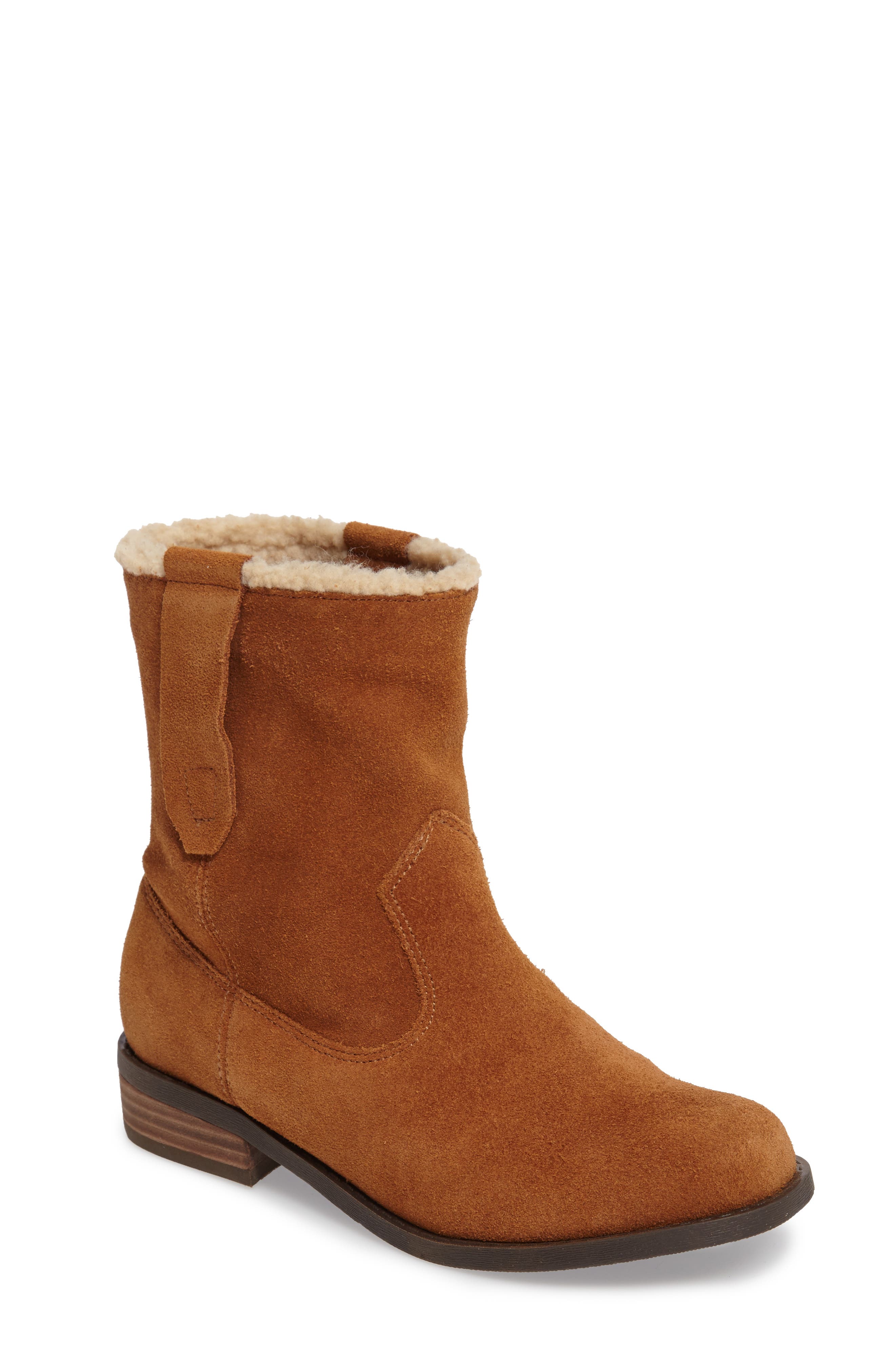 Verona Faux Shearling Boot, Main, color, VINTAGE COGNAC NUBUCK
