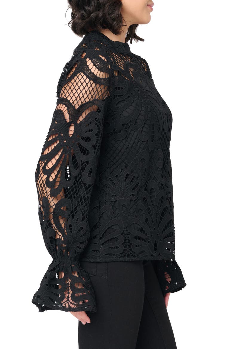 Lovely in Lace Top, Alternate, color, BLACK