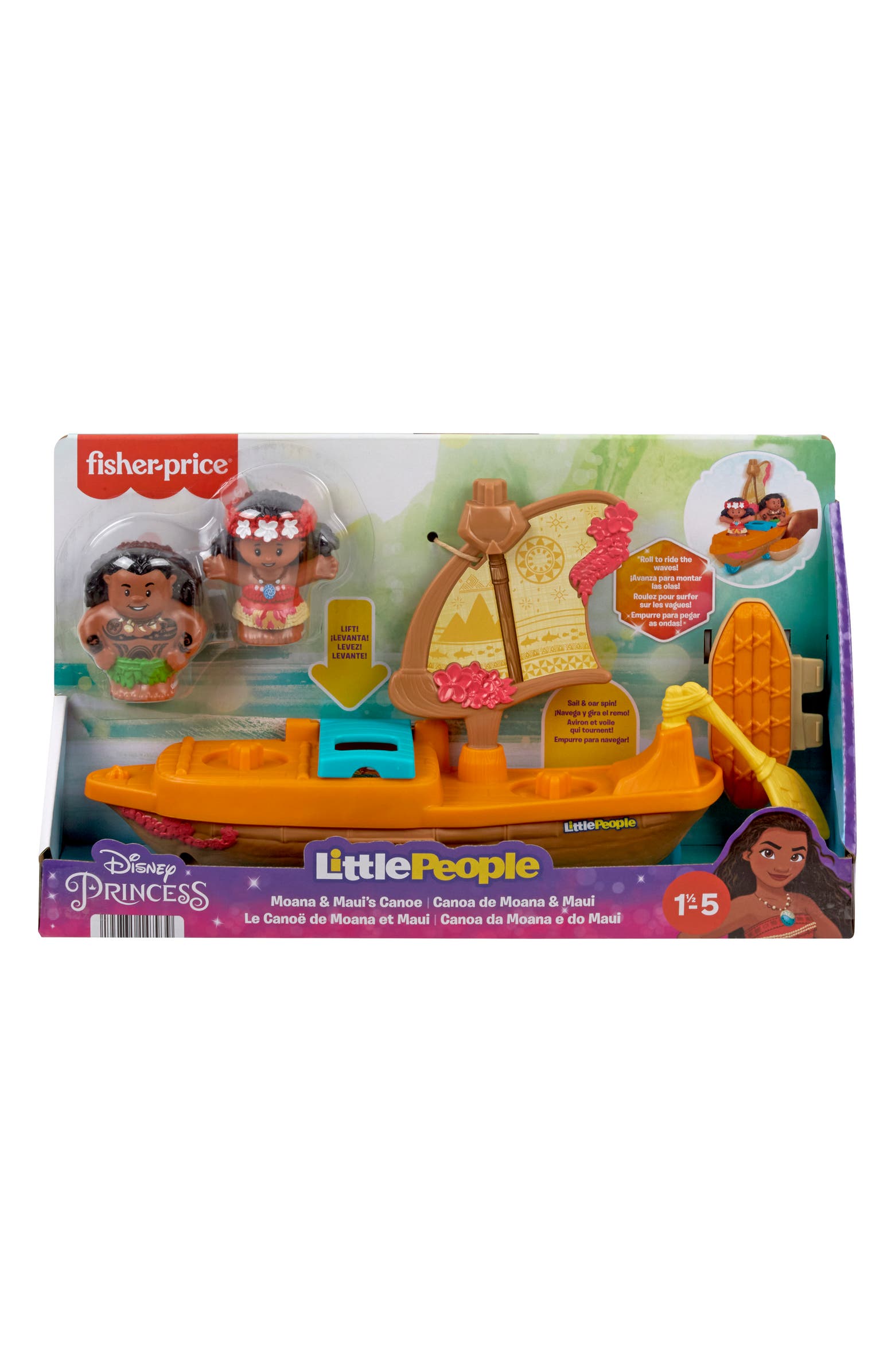 Little People ® Disney® Princess Moana & Maui's Canoe Playset ...