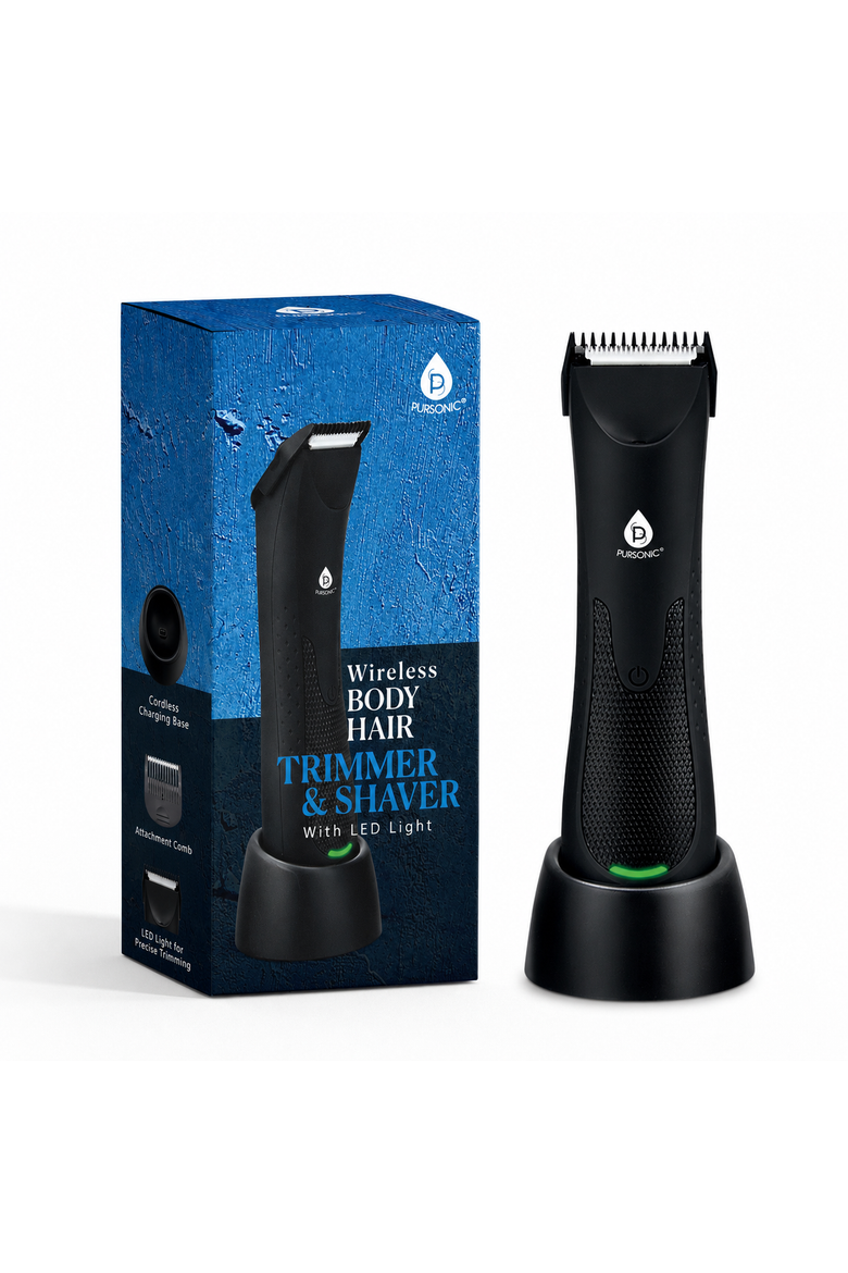 Wireless Body Hair Trimmer & Shaver, Main, color, Black