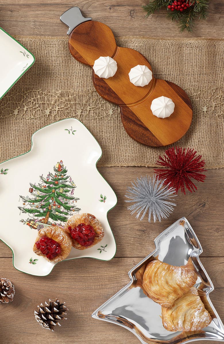 Nambé Christmas Tree Serving Dish, Alternate, color, White