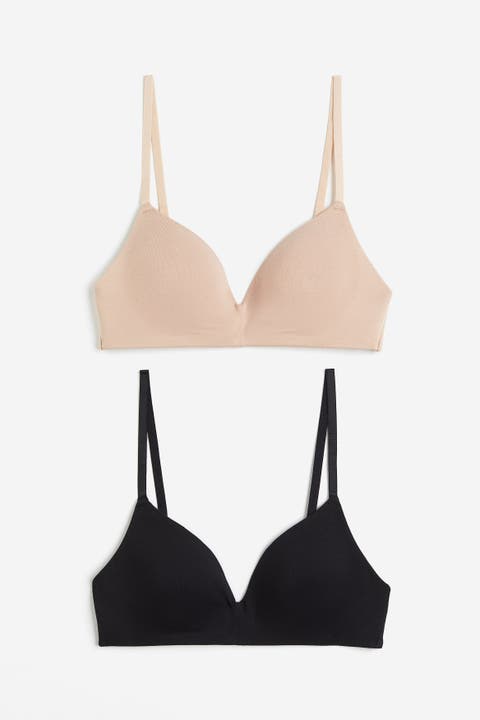 2-pack Padded Non-wired Cotton Bras