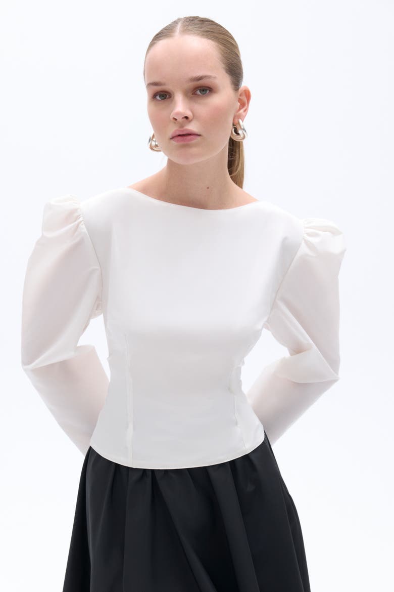 Boat Neck Blouse, Main, color, Ivory