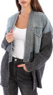 SAACHI Mixed Media Denim Cardigan