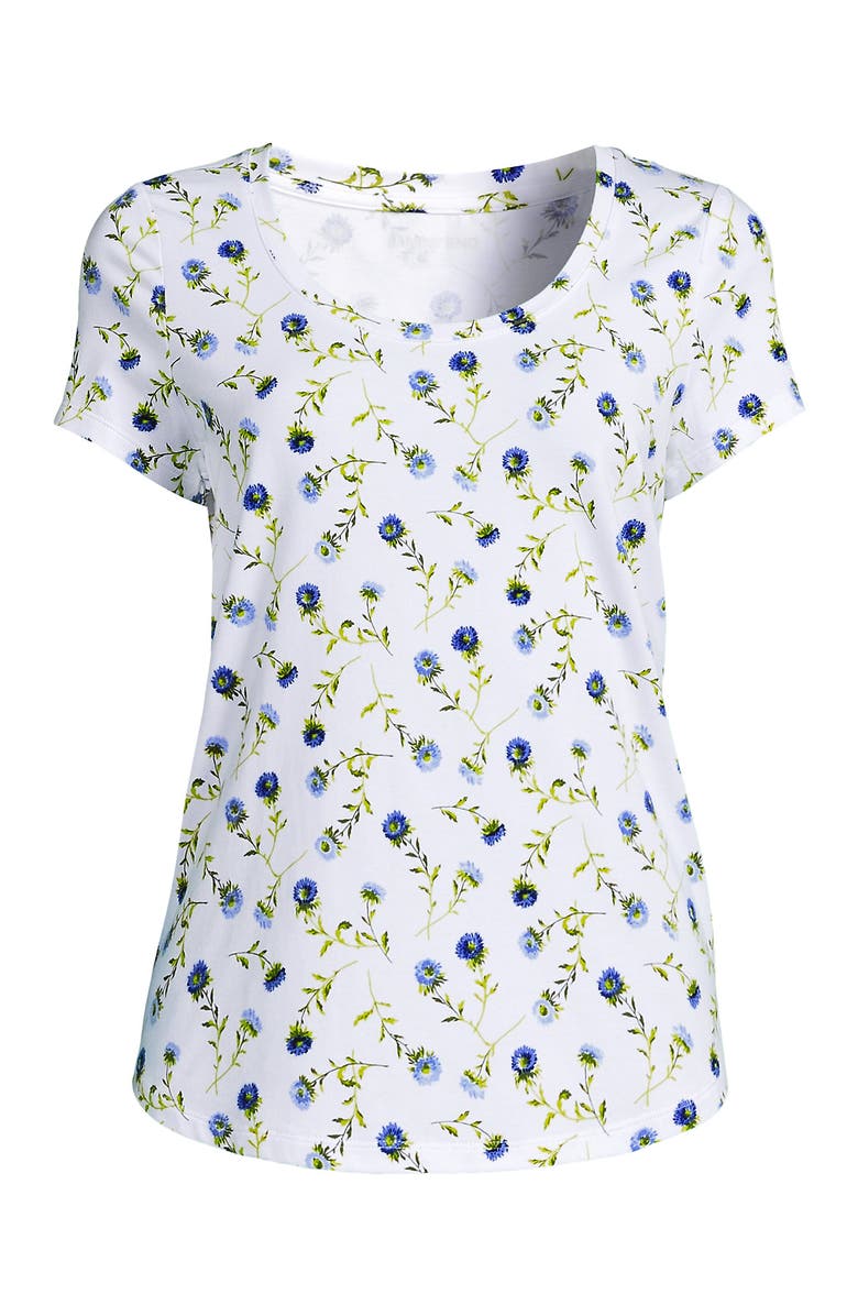 Lands' End Lightweight Jersey T-shirt, Alternate, color, White/Blue Floral Sprigs