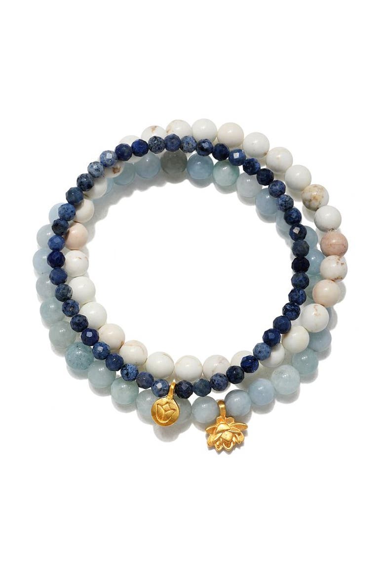 Manifest Positivity Gemstone Bracelet Set, Main, color, Multicolor