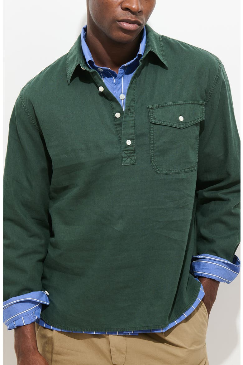 Carter Linen & Cotton Popover Shirt, Main, color, PINE GROVE