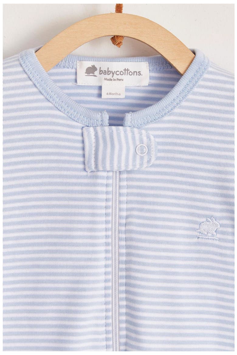 Premium Peruvian Pima Cotton In The Woods Zip Footed Pajama for Infant, Alternate, color, Blue