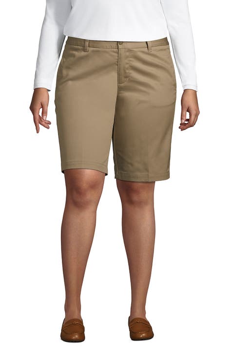 School Uniform Young  Plain Front Blend Chino Shorts