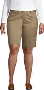 Lands' End School Uniform Young Plain Front Blend Chino Shorts