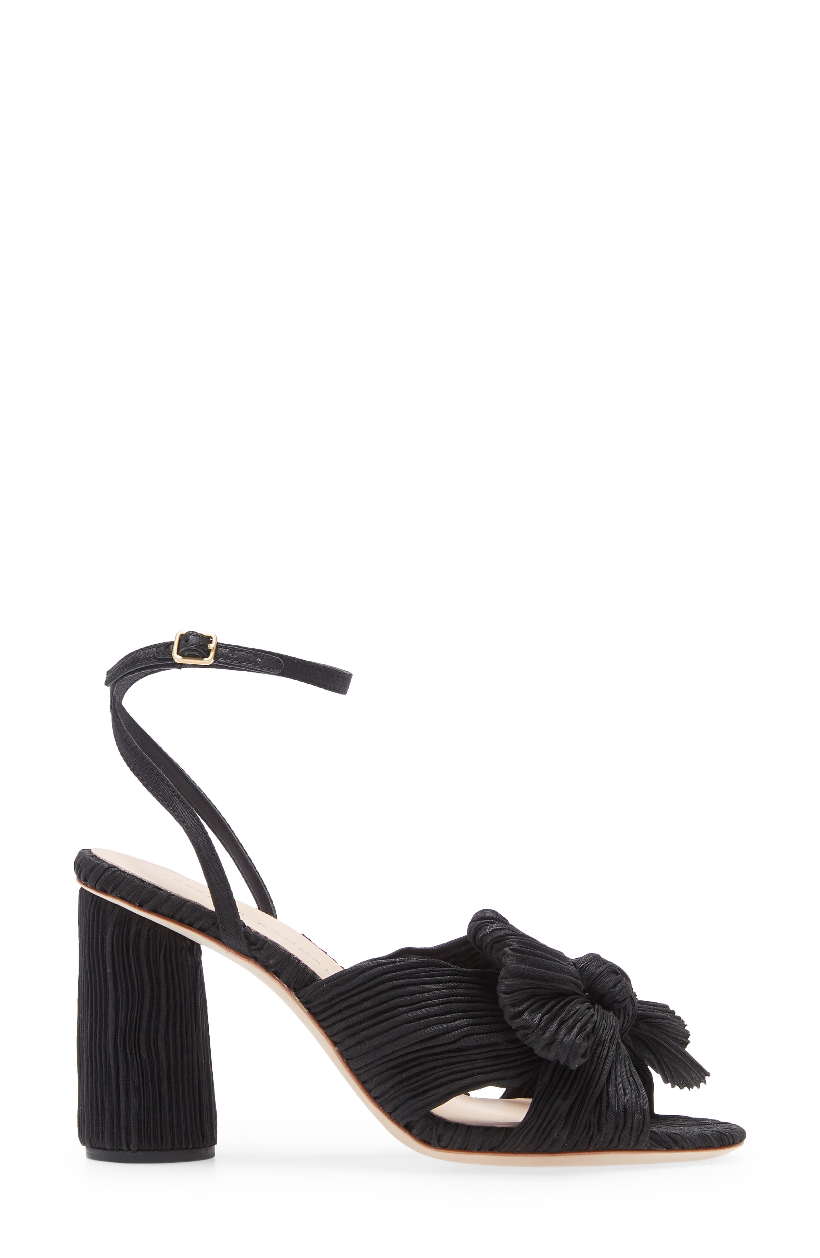 Loeffler Randall Camellia Knotted Sandal, Alternate, color, Black