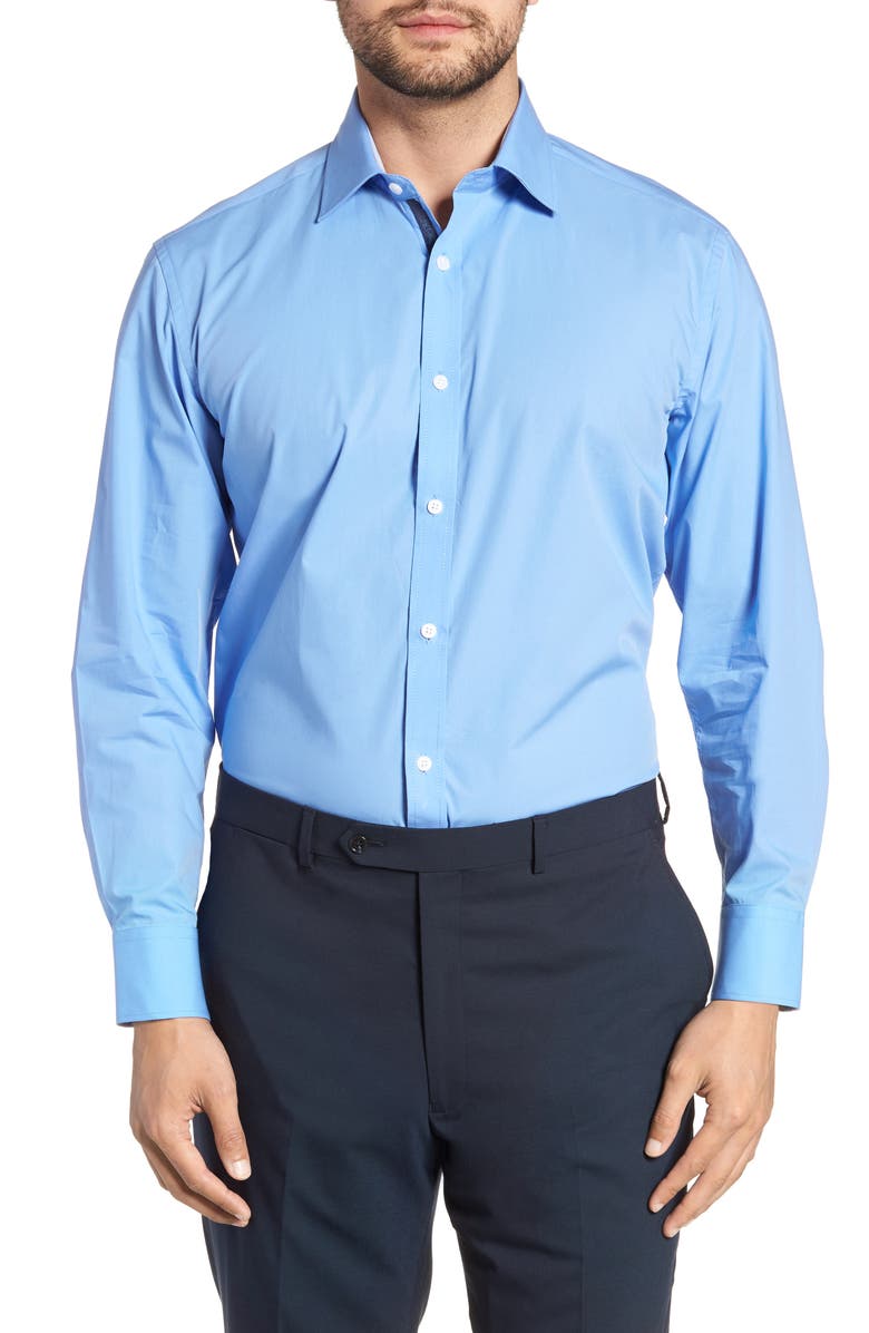 English Laundry Trim Fit Stretch Solid Dress Shirt, Main, color, 