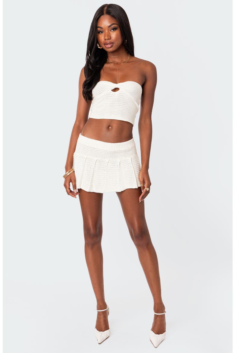 Kiera Pleat Miniskirt, Alternate, color, CREAM