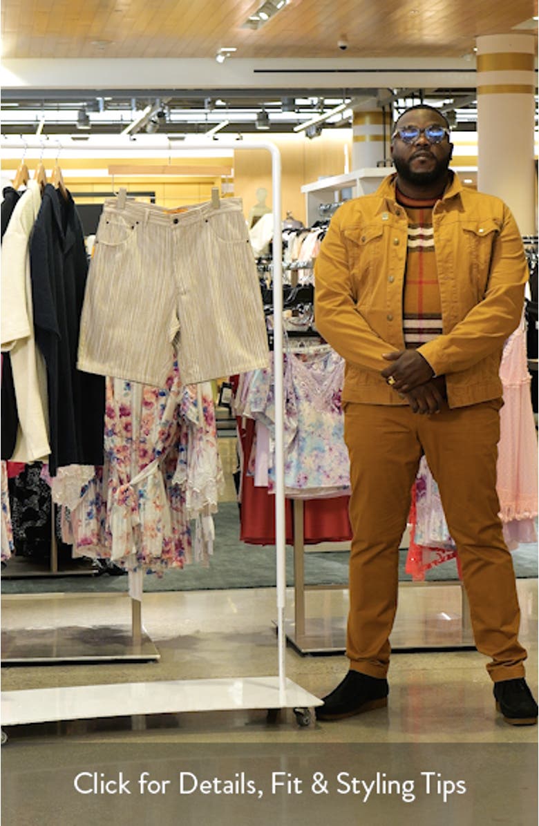 Stripe Flat Front Cotton Shorts, sales video thumbnail