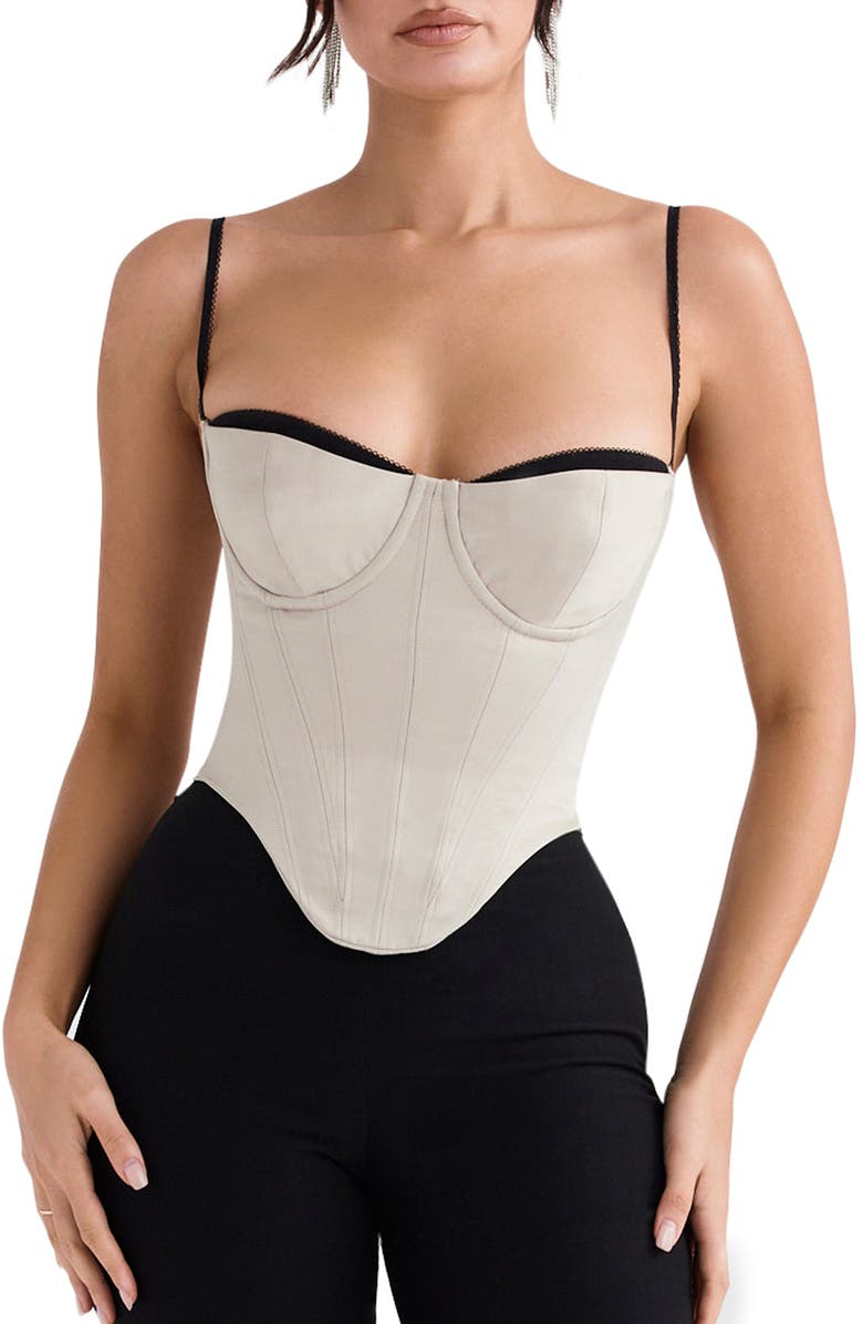 HOUSE OF CB Luette Satin Corset, Main, color, 