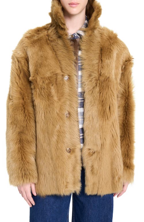 Twp Reversible Oversized Genuine Shearling Jacket In Brown