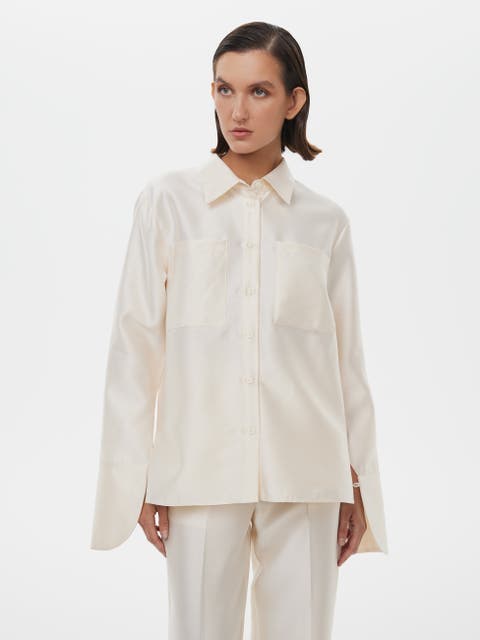 Silk-Wool Blend Fitted Shirt