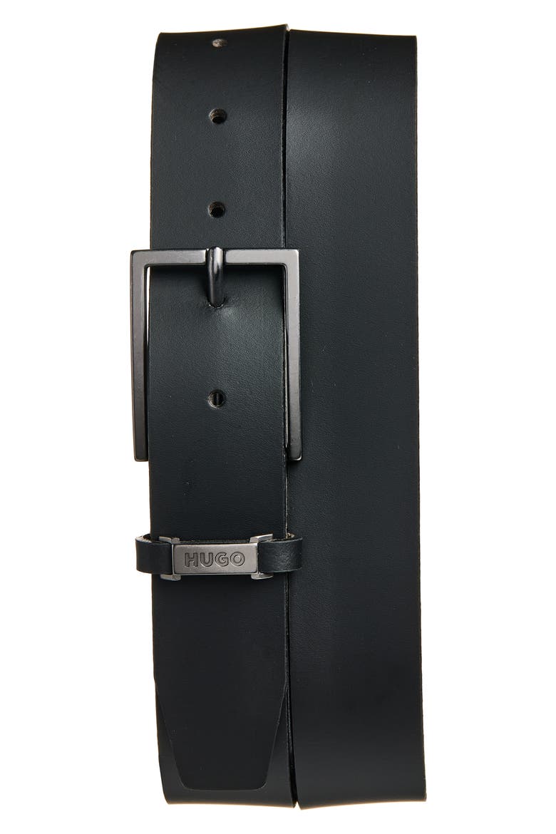 Gabriel Leather Belt, Main, color, BLK
