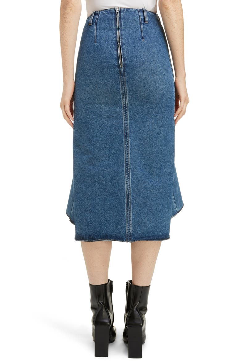 3D Molded Flare Hem Denim Midi Skirt, Alternate, color, 9018-MEDIUM BLUE
