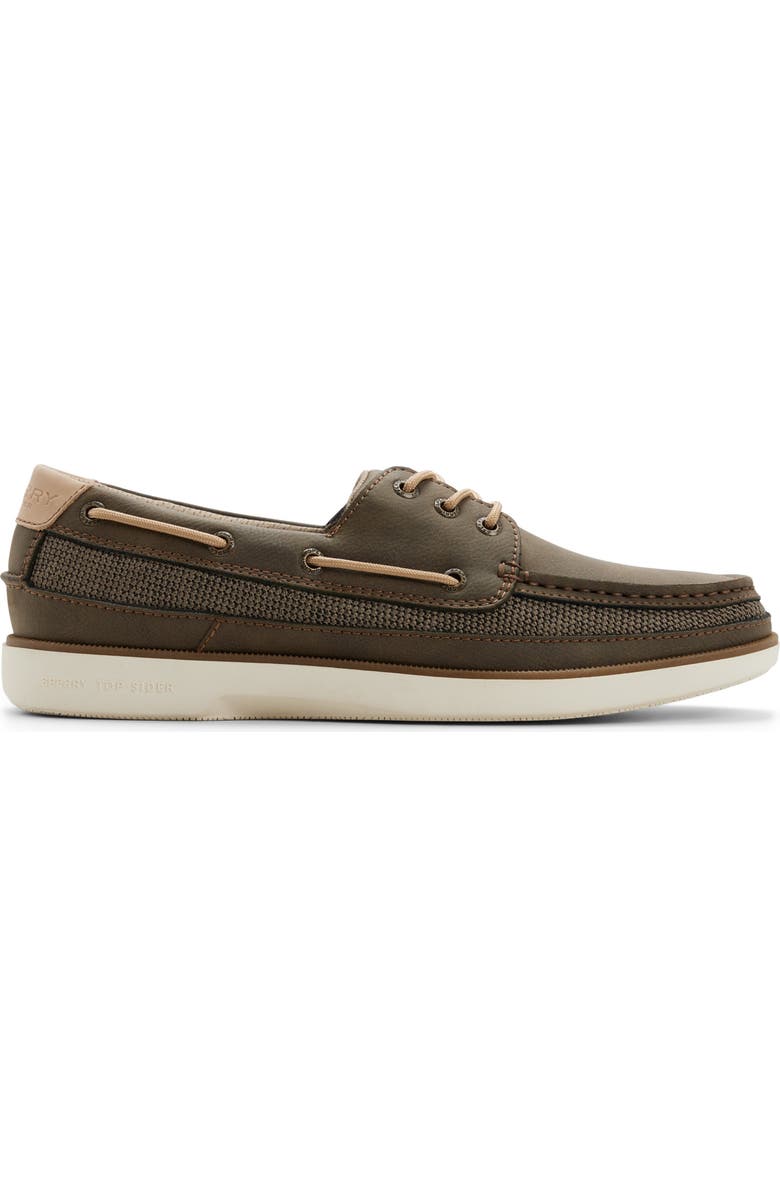 Sperry Hull 3-Eye Boat Shoe, Alternate, color, Olive