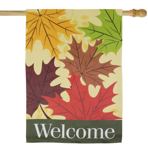 Northlight Red And Yellow Fall Leaves Welcome Outdoor House Flag 28" X 40" In Multi