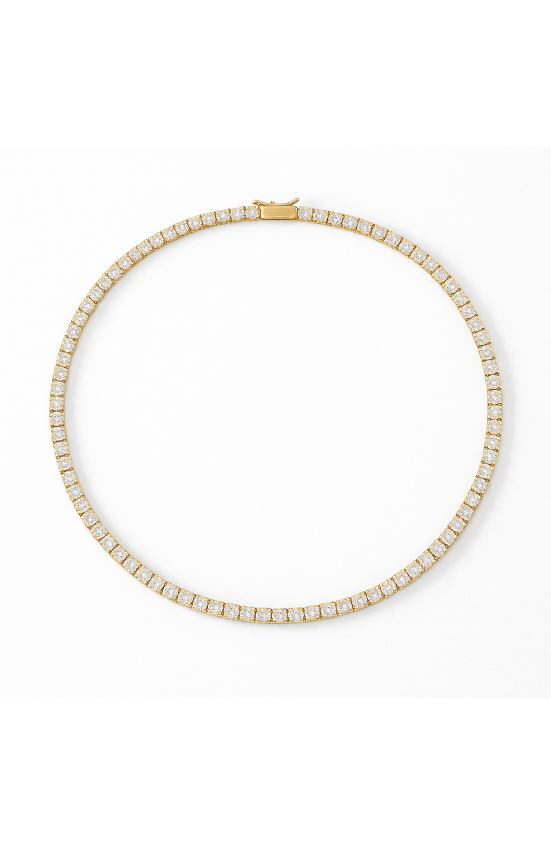 Donatello Gian Gold-Tone Round Cut Crystal Tennis Necklace, Main, color, Gold