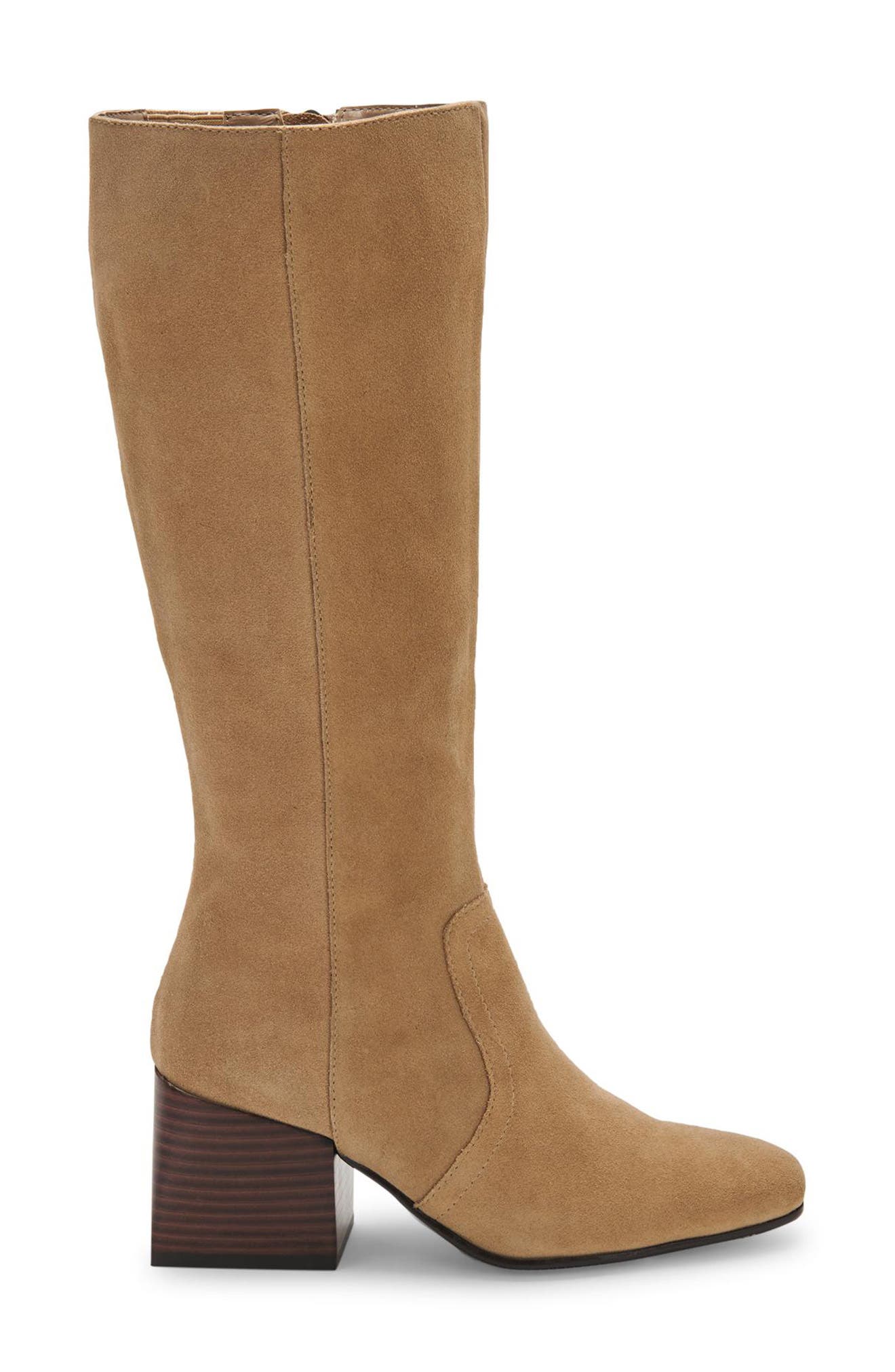 Tessa Waterproof Knee High Boot, Alternate, color, TAUPE SUEDE