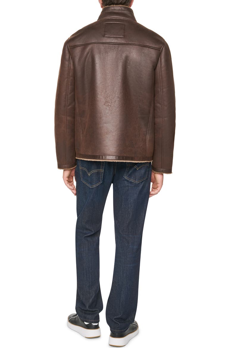 Faux Shearling Jacket, Alternate, color, DARK BROWN