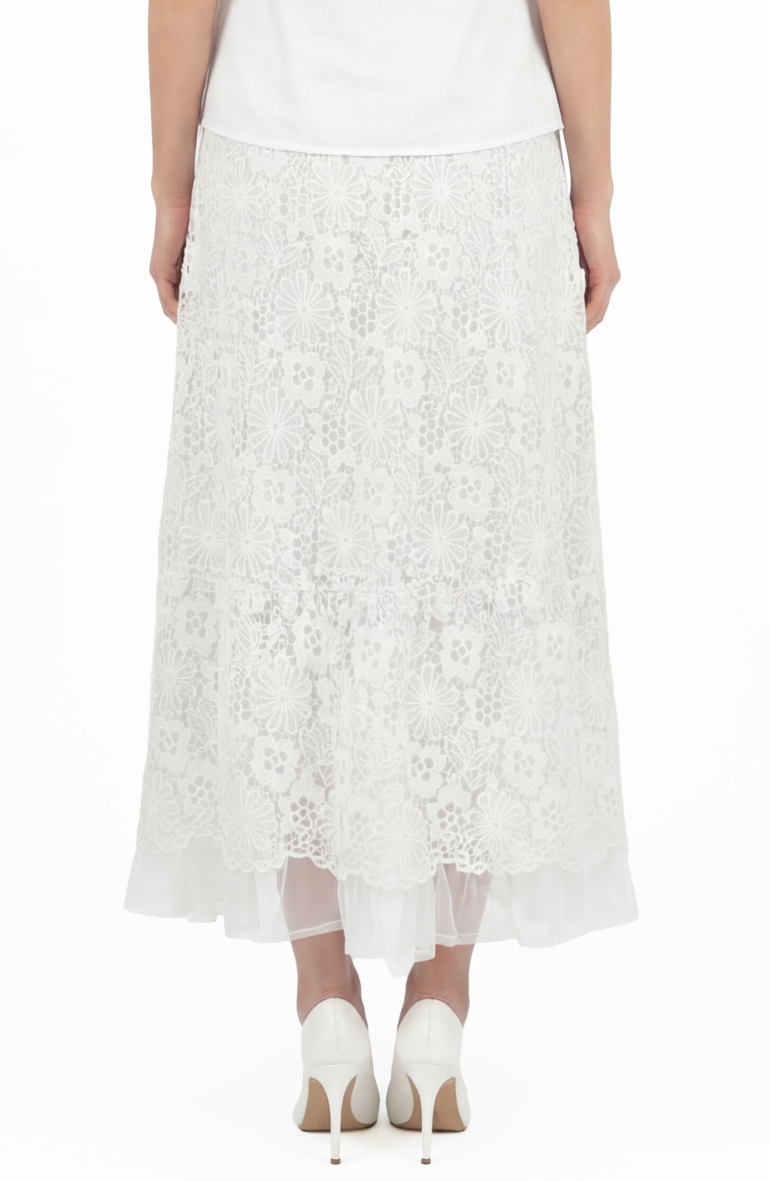 Millie Mesh & Lace Midi Skirt - image 2